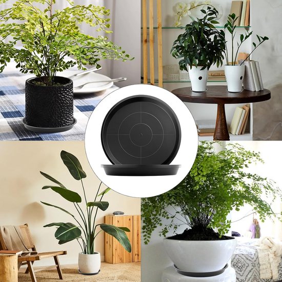 10 stuks ronde onderzetters voor bloempotten 12 cm kunststof plantenonderzetters plantenpot onderzetters potonderzetters planten zwart onderbord bloempot voor binnen- en buitenplanten — afbeelding 5