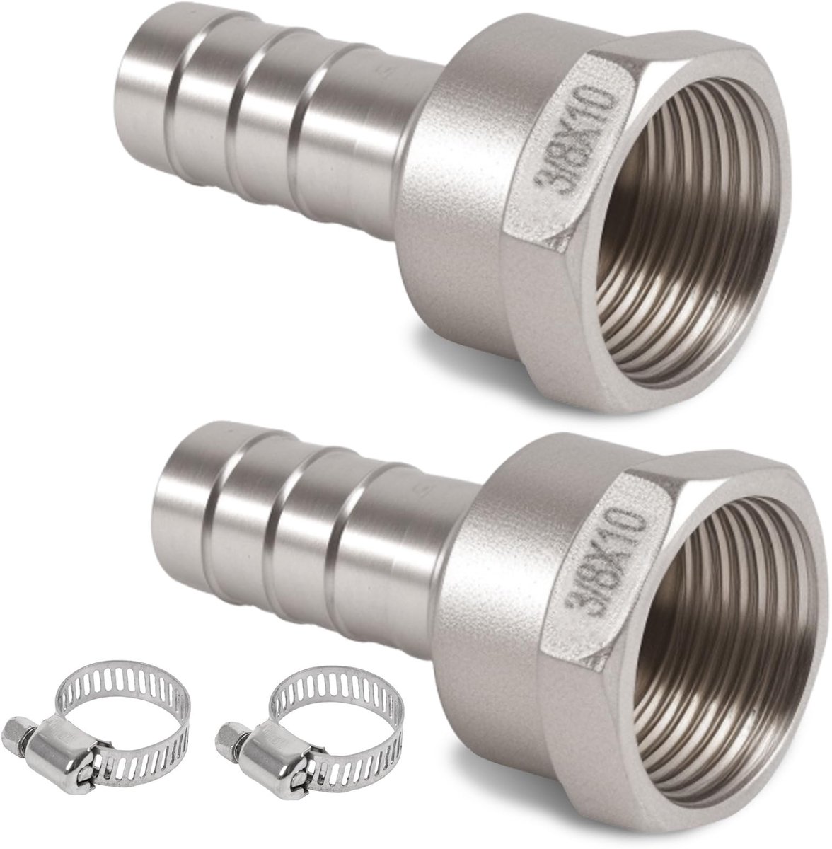 Dailygoods- Slangkoppeling 10 mm - Roestvrij staal - Slangverbinding - Afdichtingsprestaties - Duurzaam - Eenvoudige installatie