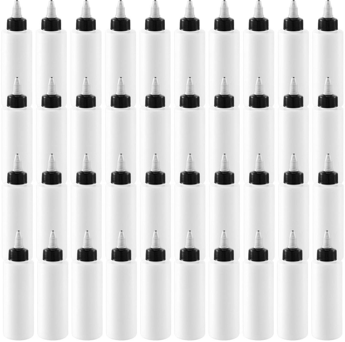 Dailygoods- Knijpflessen 40 stuks - 4 oz/120 ml - Plastic - Draaidop - Tip mondstuk applicator - Lichtgewicht en duurzaam - Squeeze Flessen