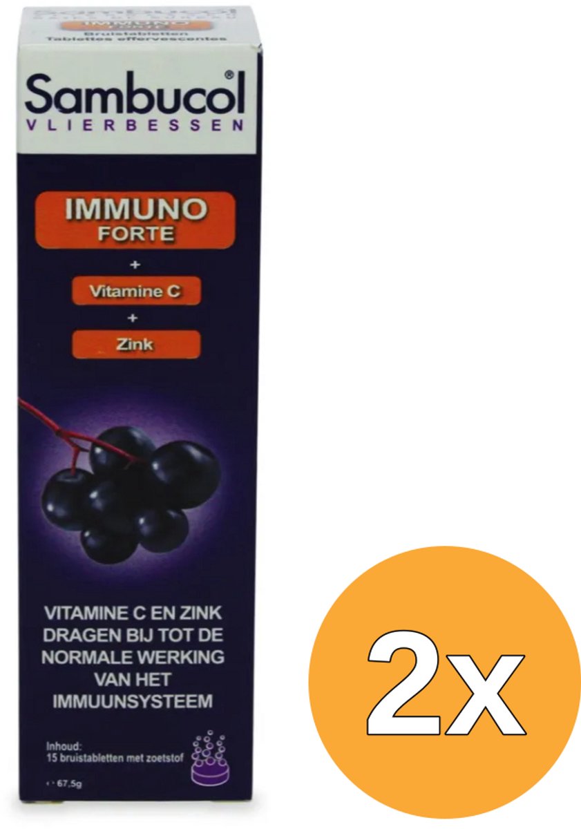 2x Sambucol Immuno forte suikervrij (15 bruistabletten)