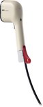 Beige Braun QuickStyle 3 kledingstomer met rode lus en zwarte kabel.