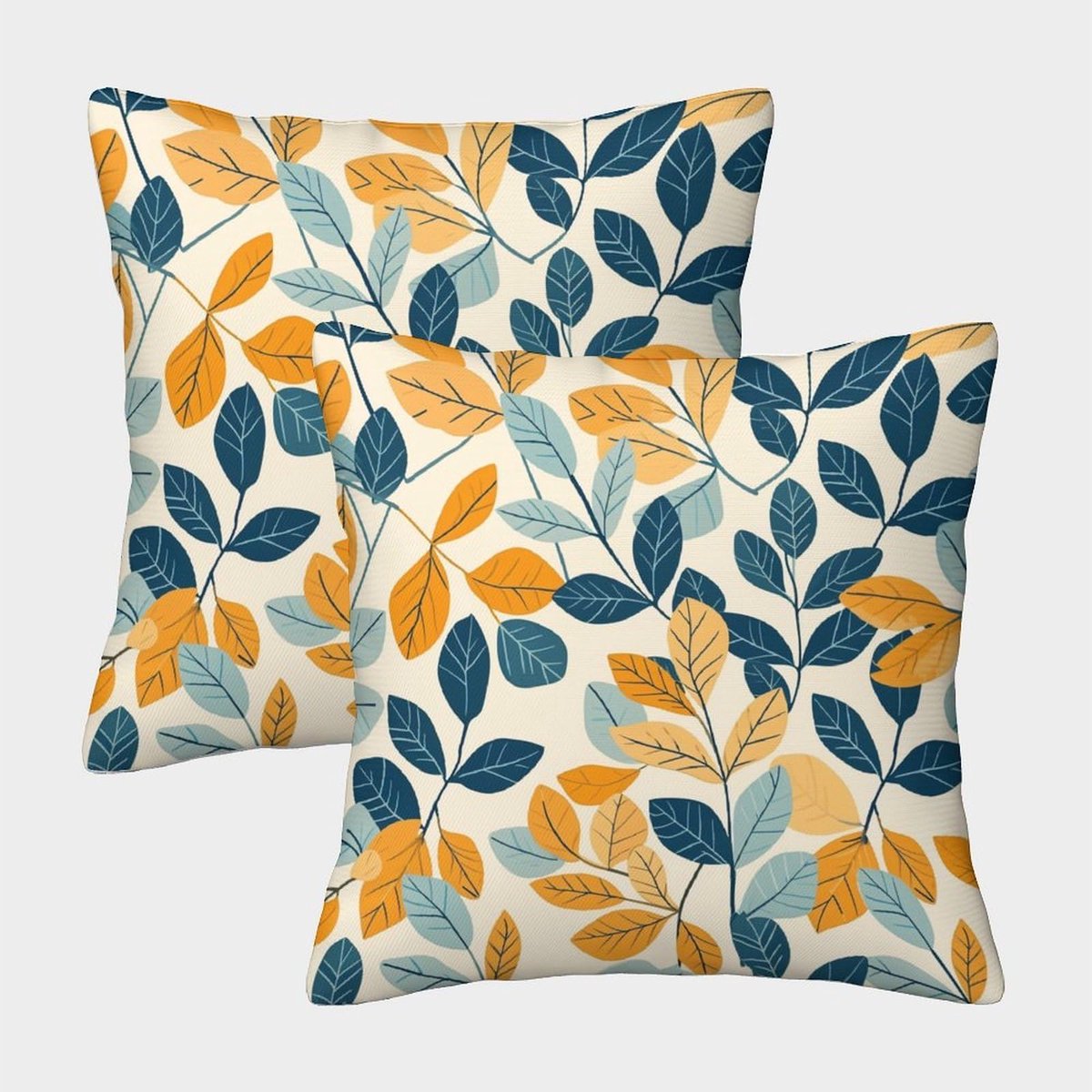 3D-bedrukte kussenslopen, prachtige bloemen, set van 2, vierkant, decoratief, sierkussensloop, kussen, bloem, illustratie voor thuis, bank, bank, decoratief, 50 x 50 cm
