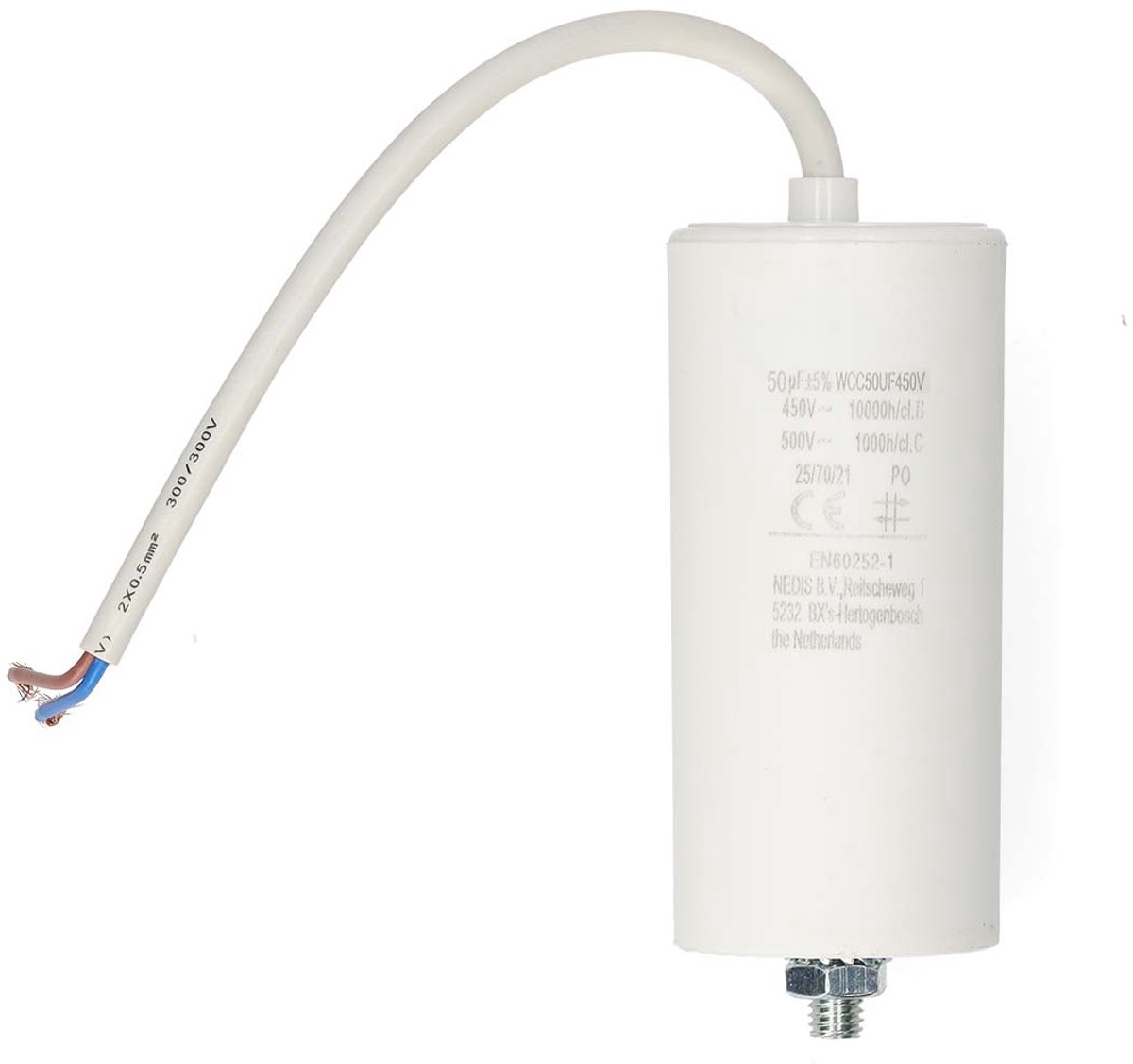 Nedis Condensator - 50 uF - 450 V - Draadkabel - 1 Stuks