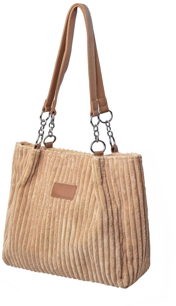 Corduroy draagtas voor dames - casual schoudertas voor dagelijks winkelen en mode