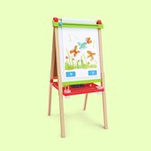 Hape Kinderezel Dubbelzijdig - Krijtbord Whiteboard & Papierrol - Verstelbaar 3+