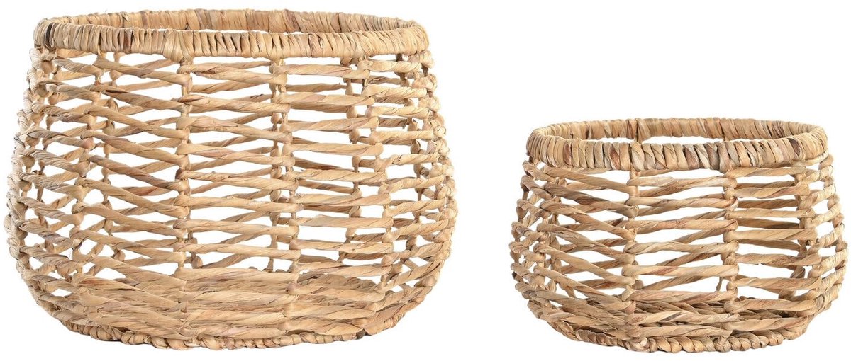 Mand Set 2 vezels 48 x 48 x 33 cm natuur
