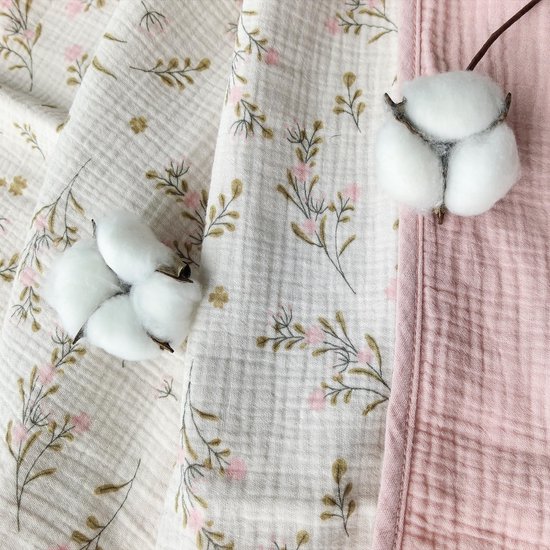 100% biologisch katoen, mousseline babydeken voor pasgeborenen, onmisbaar voor babyshower, verjaardagscadeau, bloem, 100 x 100 cm — afbeelding 5