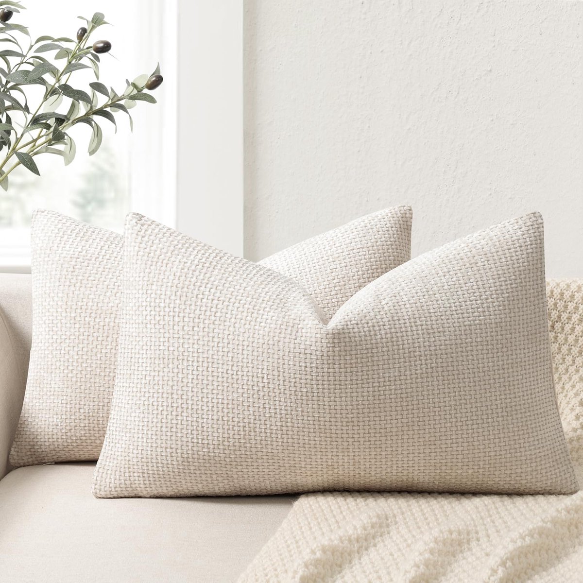 Kussensloop 30x50 Set van 2 Chenille Kussenslopen, Sofa Kussenhoezen, Decoratieve Kussens, Zachte Sofa Kussenhoezen voor Bank Bed en Woonkamer, Huisdecoratie Luxe Decoratieve Kussenhoezen