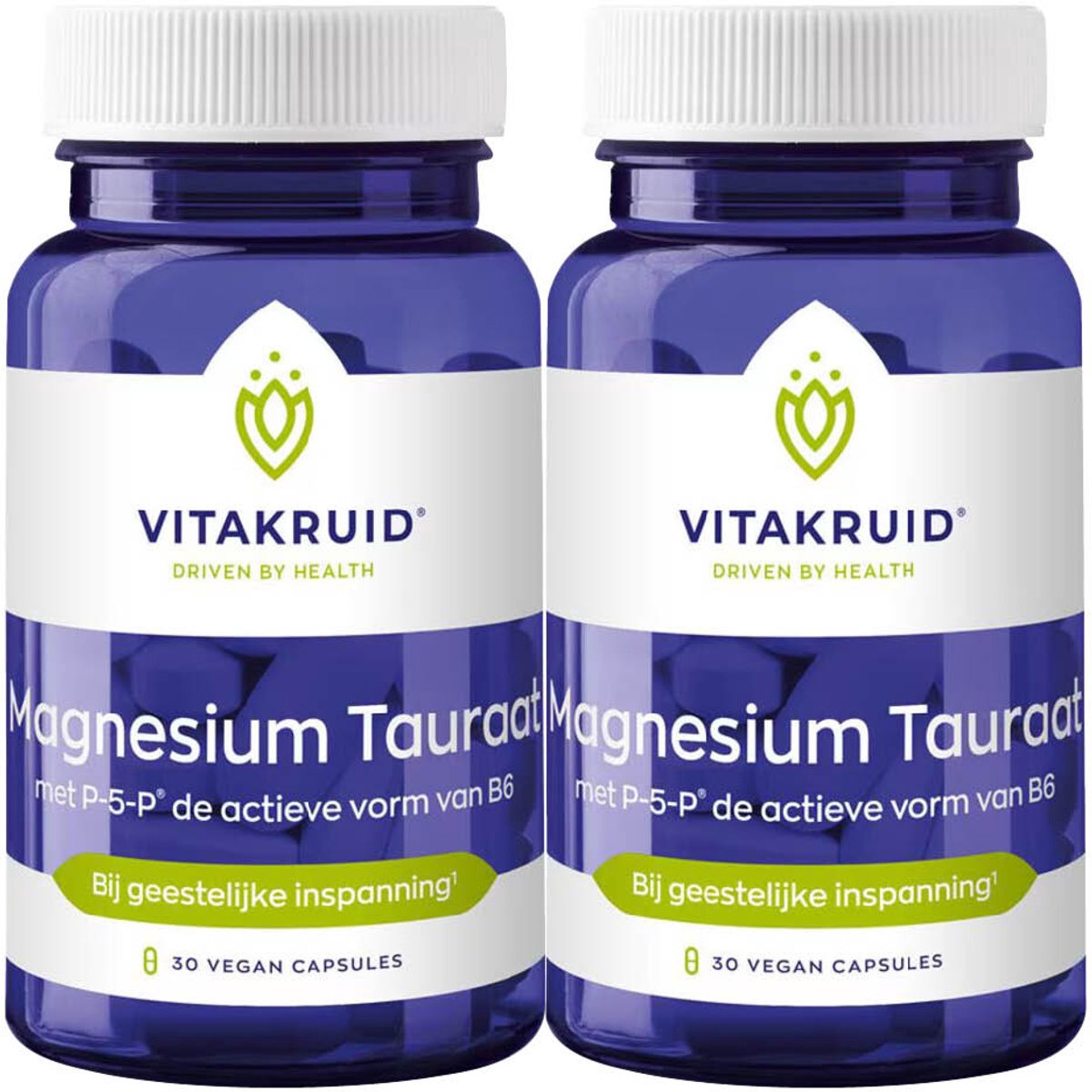 Vitakruid - Magnesium Tauraat met P-5-P - 2 x 30 vegancapsules - Voordeelverpakking