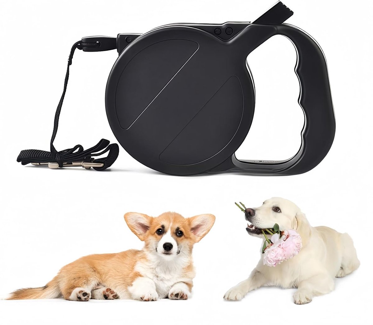 uittrekbaar met antislip handvat, voor training en wandelen, voor kleine en middelgrote honden, 8 m