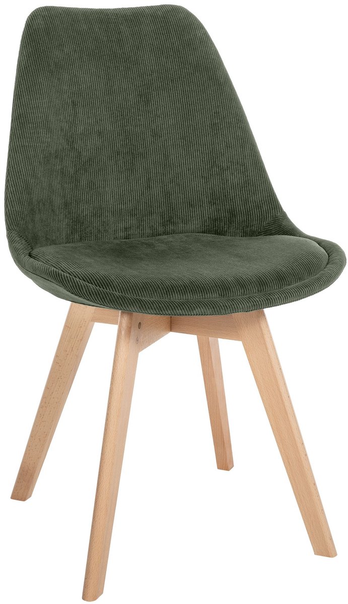 CLP Linares Eetkamerstoel - Design Keukenstoel - Scandinavisch Kuipstoel - Houten Poten Ri