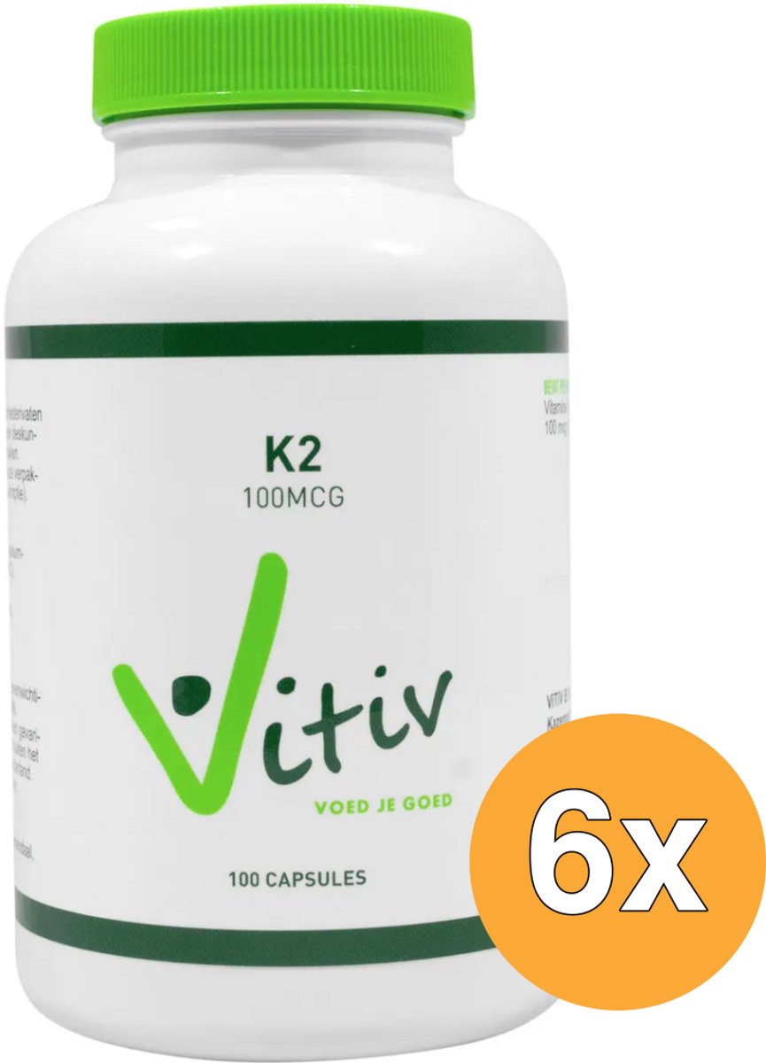 6x Vitiv Vitamine K2 100Mcg (100 capsules)