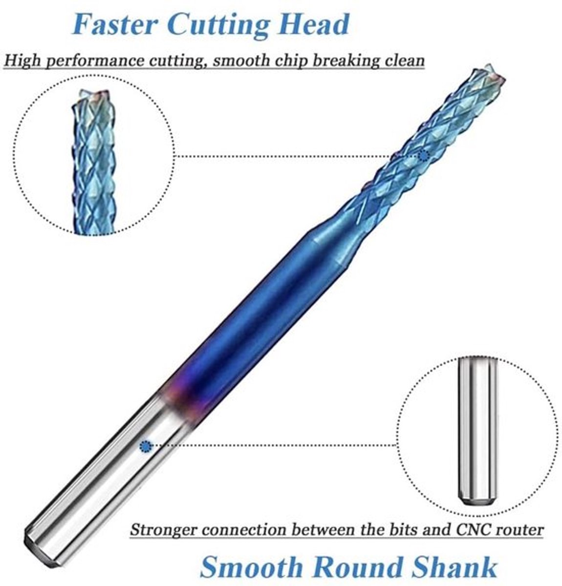 Store_8 Router Bits - Houtbewerking - Blauw Coating - Titanium