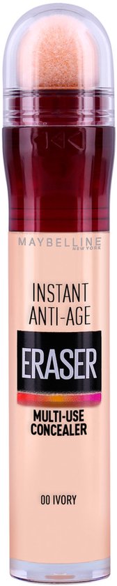 Maybelline Instant Anti-Age Eraser concealer in 00 Ivory. Met applicator.