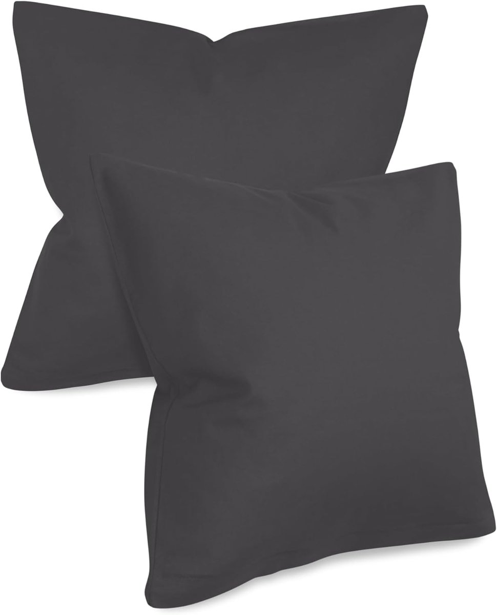 Kussenslopen in dubbelverpakking en discreet design 1154.1498, ca. 40 x 40 cm, Stone
