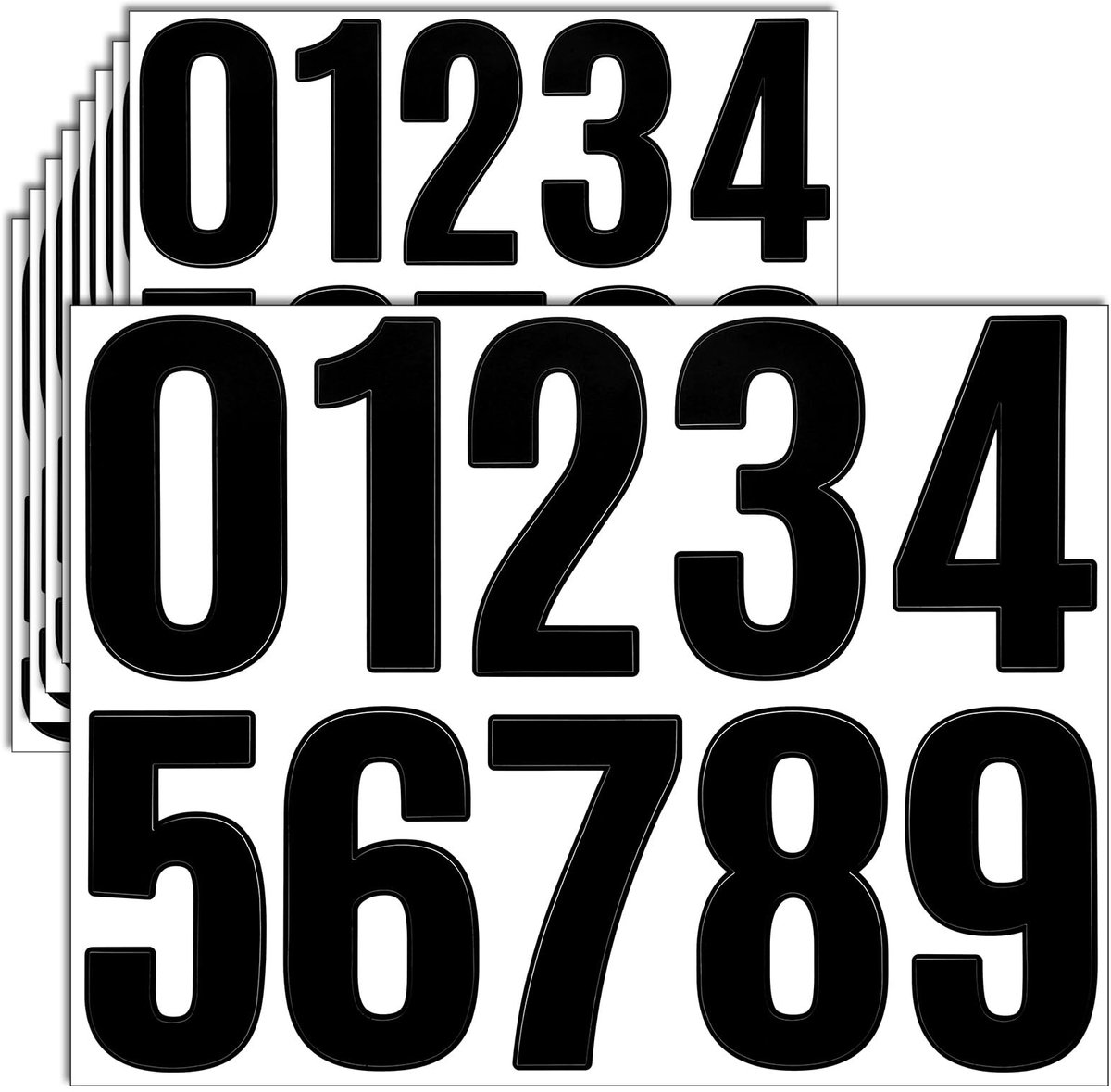 Dailygoods - Set van 8 Reflecterende Cijferstickers voor Buiten