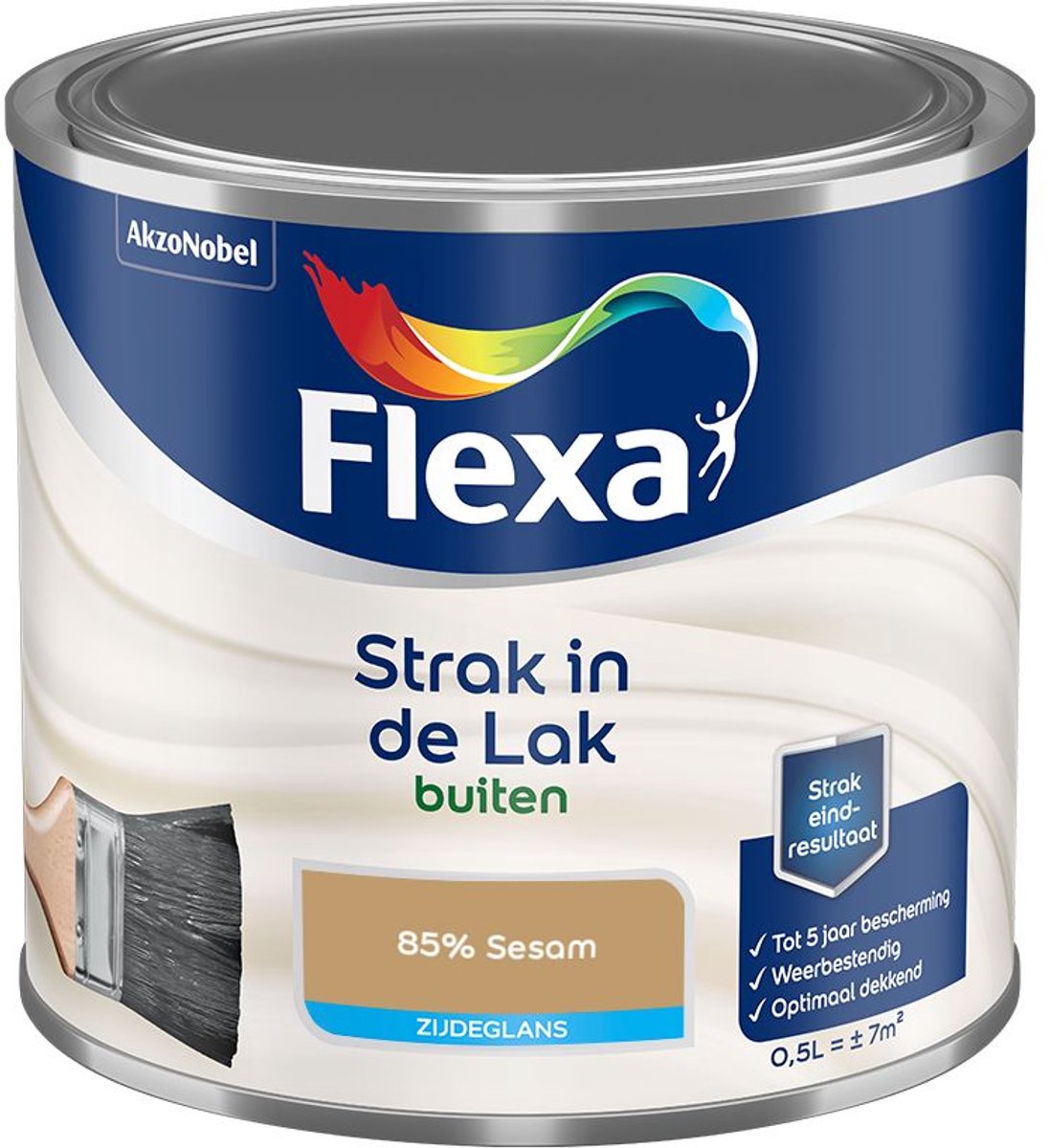 Flexa - Strak In De Lak Buitenlak Zijdeglans - 85% Sesam - Mengverf - 500 Ml