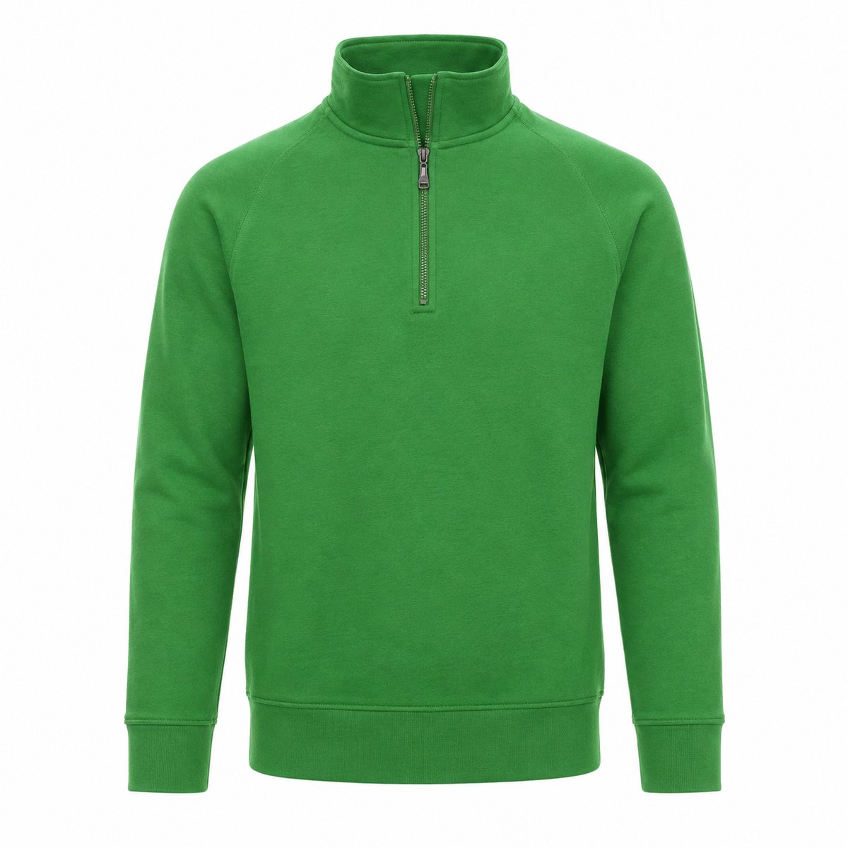 Heren Trui met Rits – Sweater Heren – Half Zip Pullover – Casual Sportieve Trui Groen