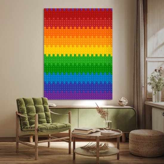 Plancher Lego aux couleurs de l'arc-en-ciel 120x160 cm XXL / Groot format!