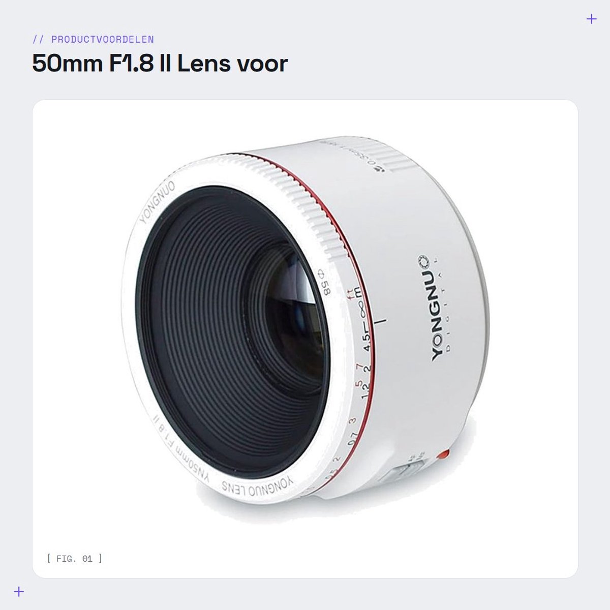 Dailygoods- Lens F1.8 II - Compatibel met Canon - Opvouwbaar - Onderhoudsvriendelijk - Set van 3 - Afmetingen 25 x 25 x 25 cm