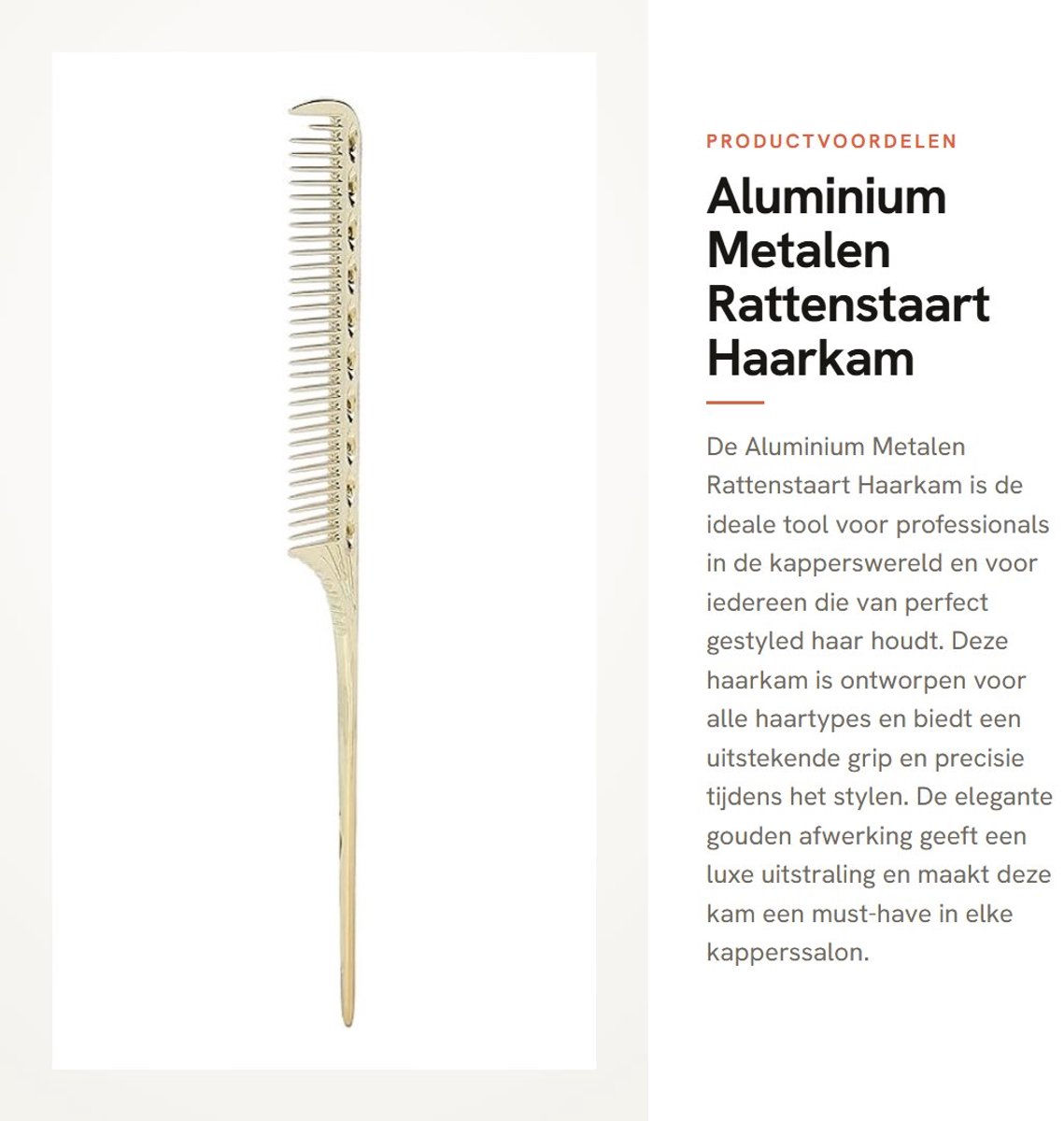 Dailygoods- Haarkam Aluminium - Kapperskam - Styling Kam - Geschikt voor Alle Haartypes - 4 Kleuren - Lichtgewicht Design