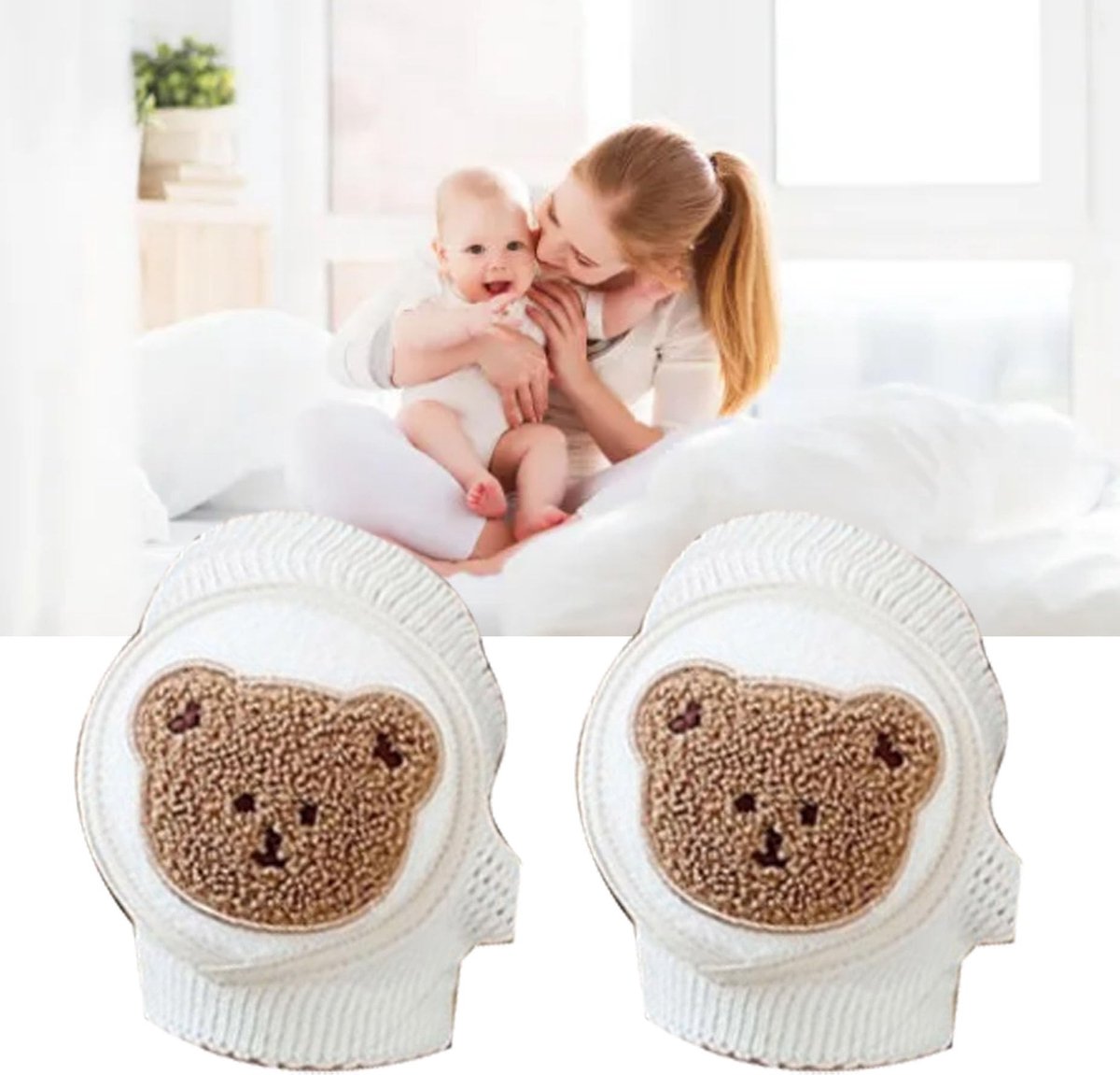 Dailygoods- Babykniebeschermers Verstelbaar - Antislip - Ademend - Duurzaam - Machinewasbaar - Comfortabel Katoen - Kruipbeschermers