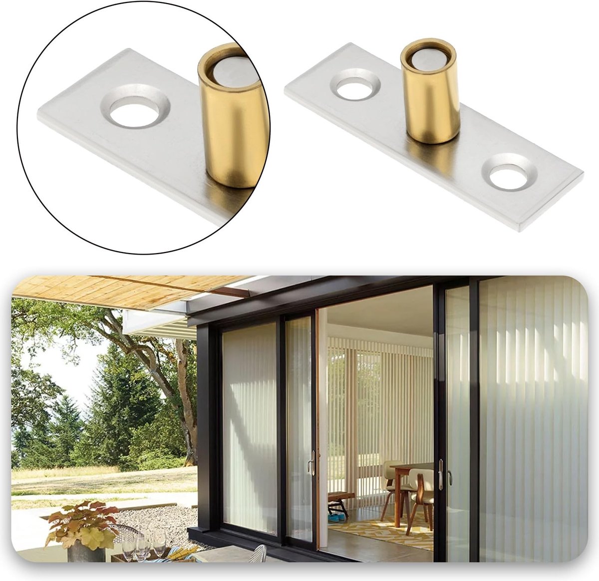 Dailygoods- Schuifdeur Gids 8x14mm - Roestvrij Staal - Geschikt voor Houten/Glazen Deuren - Eenvoudig te Installeren - Verbetert Veiligheid - Corrosiebestendig - Deurgids