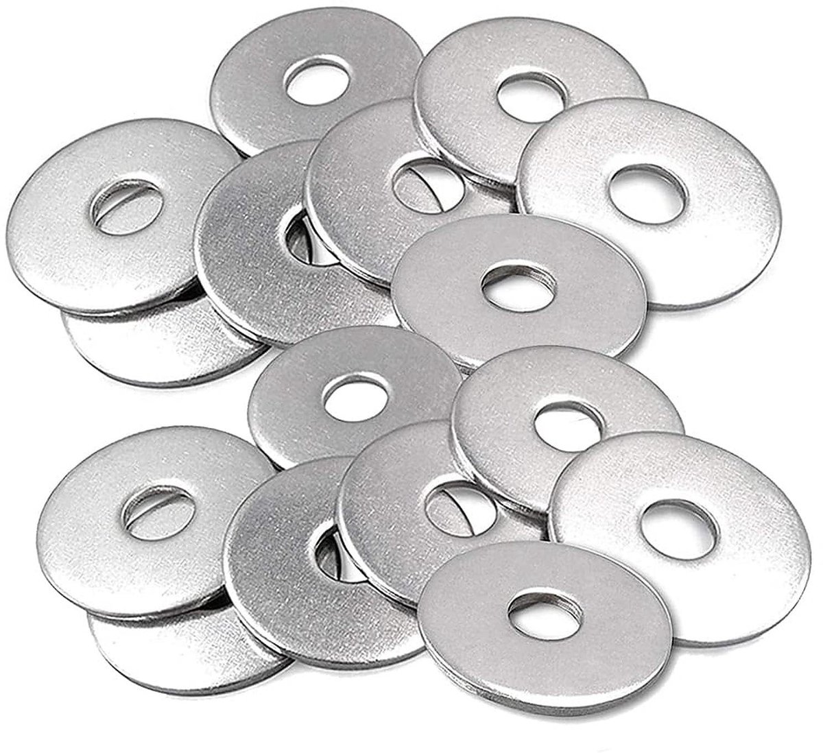 Dailygoods - 100 stuks M6 Roestvrij Stalen Sluitringen - Grote Platten Afstandsschijven
