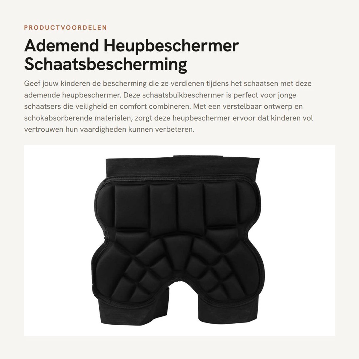 Dailygoods- Heupbeschermer Ademend - Schokabsorptie - Verstelbaar - Kinderen - Schaatsbescherming - Comfortabel