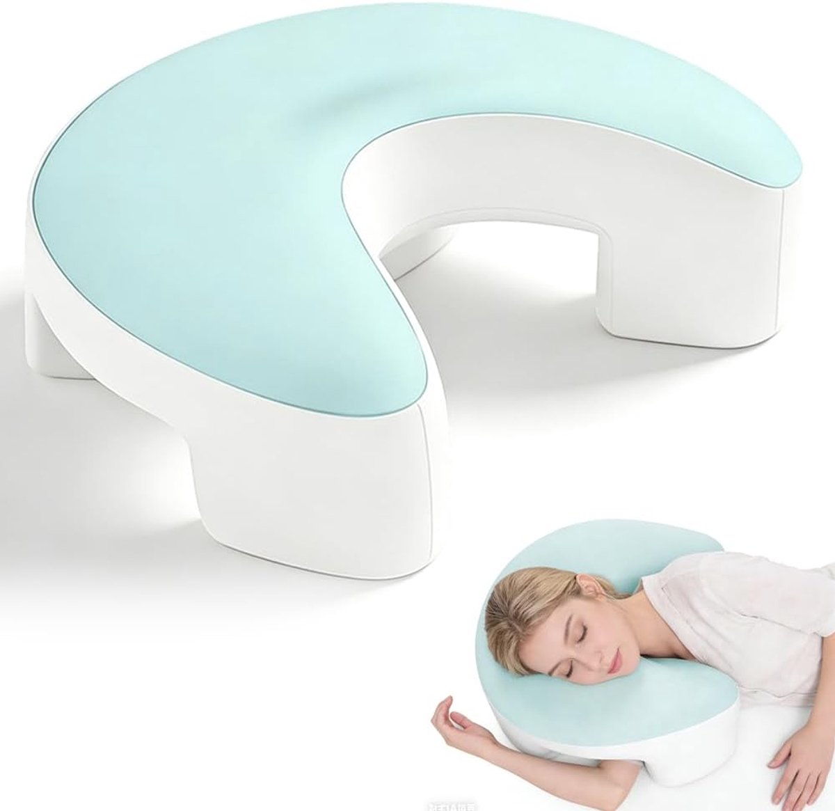 Pillows for Side Sleepers, zijslaapkussen met armopening, ergonomisch schouderkussen tegen nek- en schouderpijn, schuimvulling met hoge dichtheid voor zijslapers