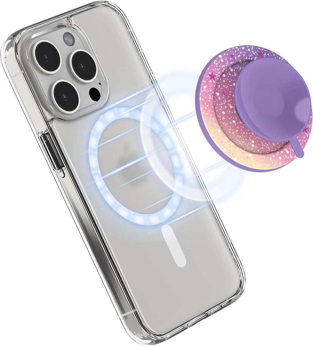Suction Cup Telefoonhouder voor Spiegel, Tegels en Glad Glas - Geschikt voor iPhone 16, 15, 14, 13, 12 en Alle Smartphones (Paars)