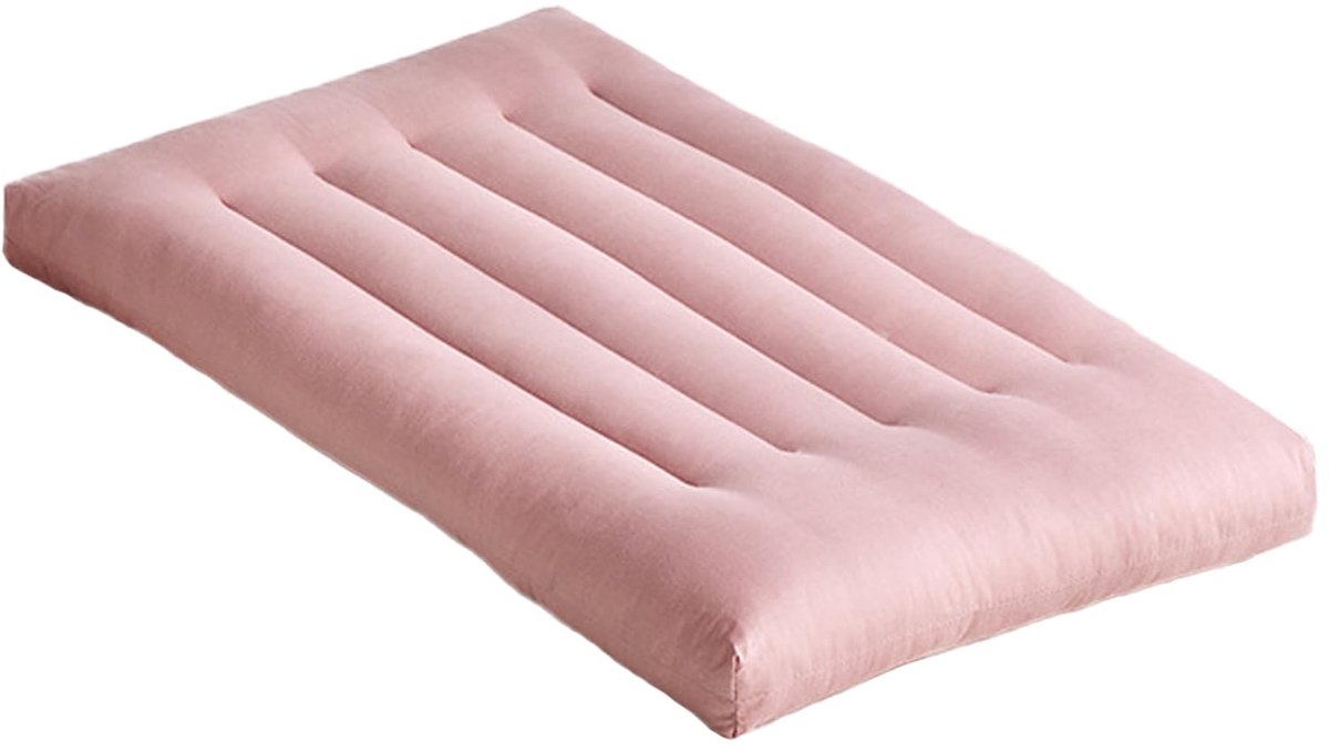 kussen om te slapen, 6 cm hoog buikslaapkussen, plat hoofdkussen, dun kussen voor rugslapers, slank bedkussen voor rugslapers en buikslapers (roze, 72 x 46 cm)