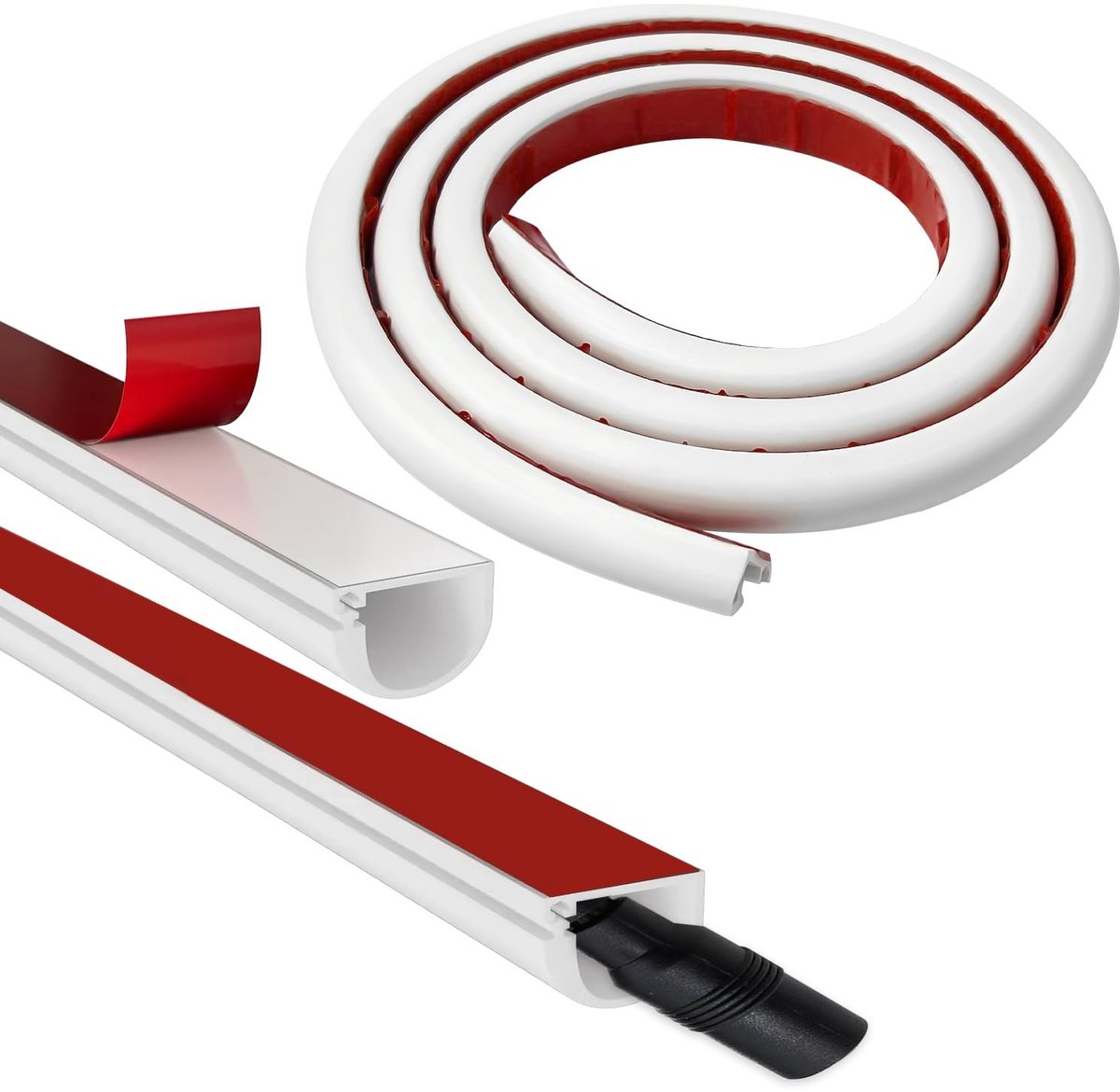 Dailygoods - Kabelgoot | 1 m witte kabelgoot voor elektrische kabels | Zelfklevende kabelgoot voor kabelopberging | Kabelafdekkingen voor kabels | Kabelgoot voor het verbergen van draden in de muur