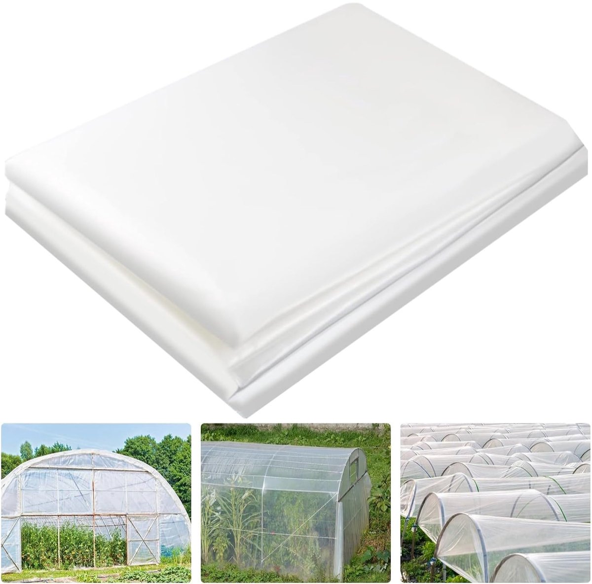 2 x 10 m broeikasafdekking, verdikt, scheurvast, uv-bescherming 5, transparant, voor broeikas, PE breed, folie dikte 80 micron