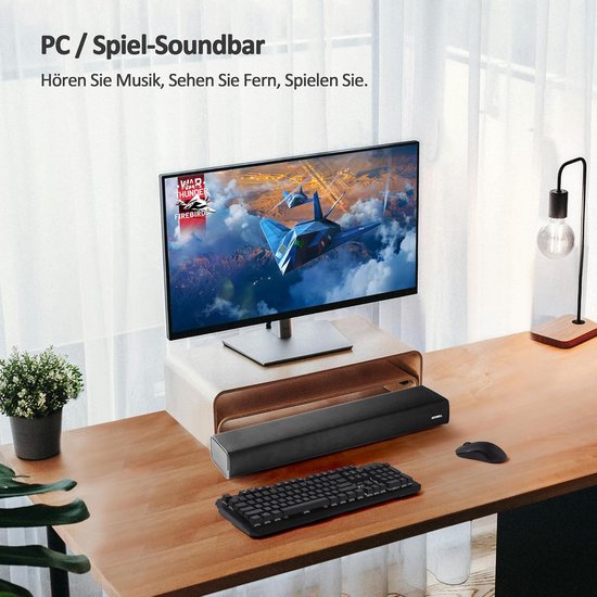 Kleine Soundbar - Tv Geluid - Film Kijken - Geïntegreerde Subwoofer - 58.6 cm - Zwart — afbeelding 5