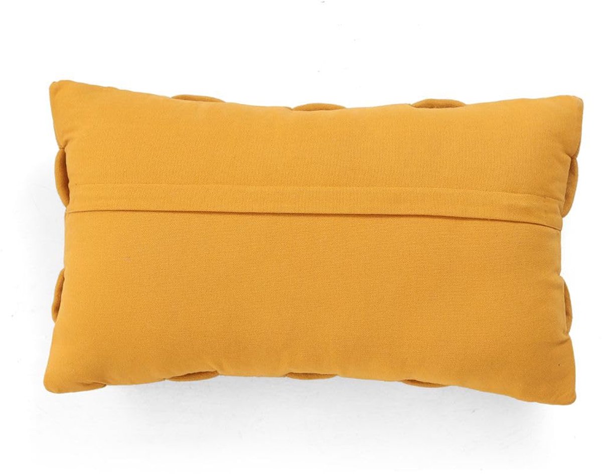 | Kussenhoes | Kussenhoesjes | Sierkussen | Decorative Cushion Cover for Sofa | Mandbreisel | 30x50 cm | Katoen | Mosterdgeel | Met klep en ritssluiting | Wonen