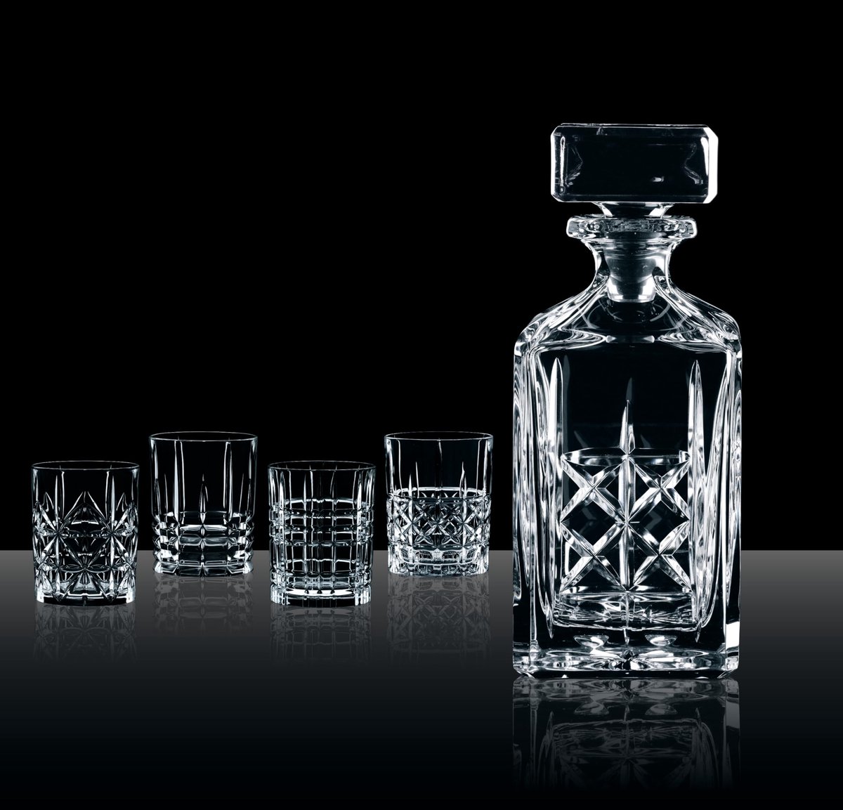 & Nachtmann 0098196-0 Whisky-Set, 5-Delig, Karaf Met 4 Glazen, Kristalglas, Highland, Transparant