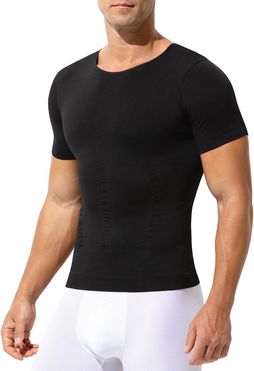 Kroos Compressieshirt heren figuurvormend compressieshirt korte mouwen shapewear heren onderhemd