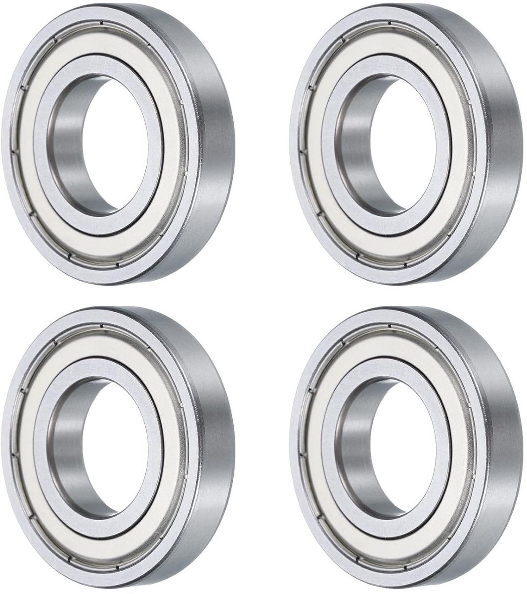 4 stuks 16004-2Z diepe kegellagers, 20 mm x 42 mm x 8 mm van chroomstaal met hoog koolstofgehalte, Z3, dubbele rubberen lagers (ABEC3)