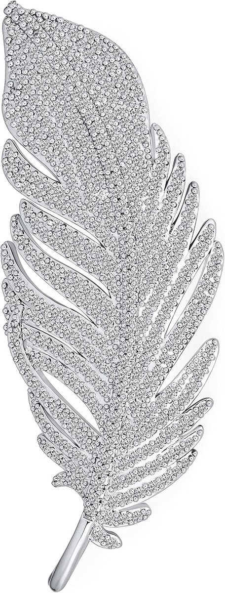 Elegante Vintage Stijl Grote Micro Pave CZ Dubbele Fan Pauwenveer Blad Bloemen Rozen Sjaal Broche Pin Broche Pin Voor Vrouwen Gesimuleerde Groene Emerald Teardrop Rhodium Verzilverd Messing