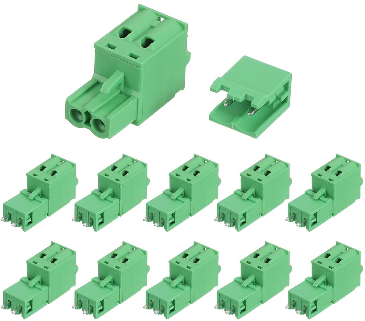 30 sets klemconnectoren voor printplaatmontage, met schroeven, 2-polig, 5,08 mm, rechte helling, zonder solderen, 2EDGKD, mannelijk en vrouwelijk, voor 28-10 AWG