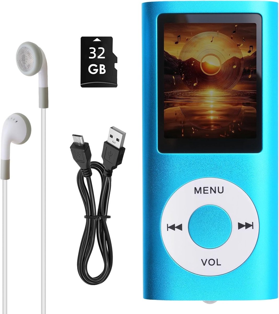 MP3-speler, Bluetooth, audio, verliesvrij, LCD, 1,8 inch, multifunctioneel | Hifi-geluid, uitbreiding 128 GB, FM-radio, spraakrecorder, lange batterijduur, compact voor sport, reizen