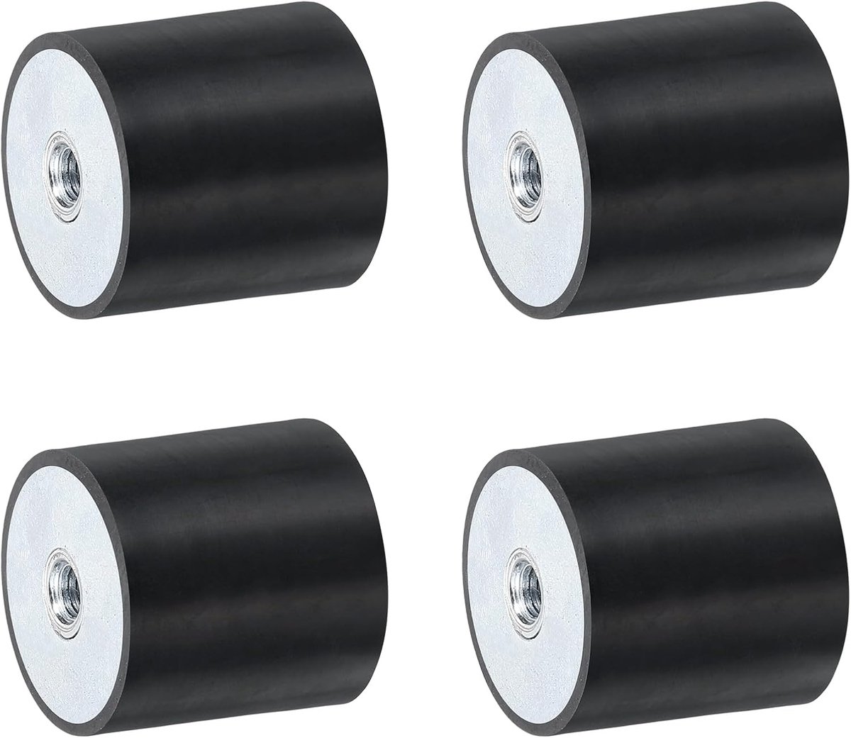4 stuks 30 x 30 mm M6 schroefdraadbussen van rubber, trillingsisolatoren, vervangt antivibratiepads, plat silentblok basisblok
