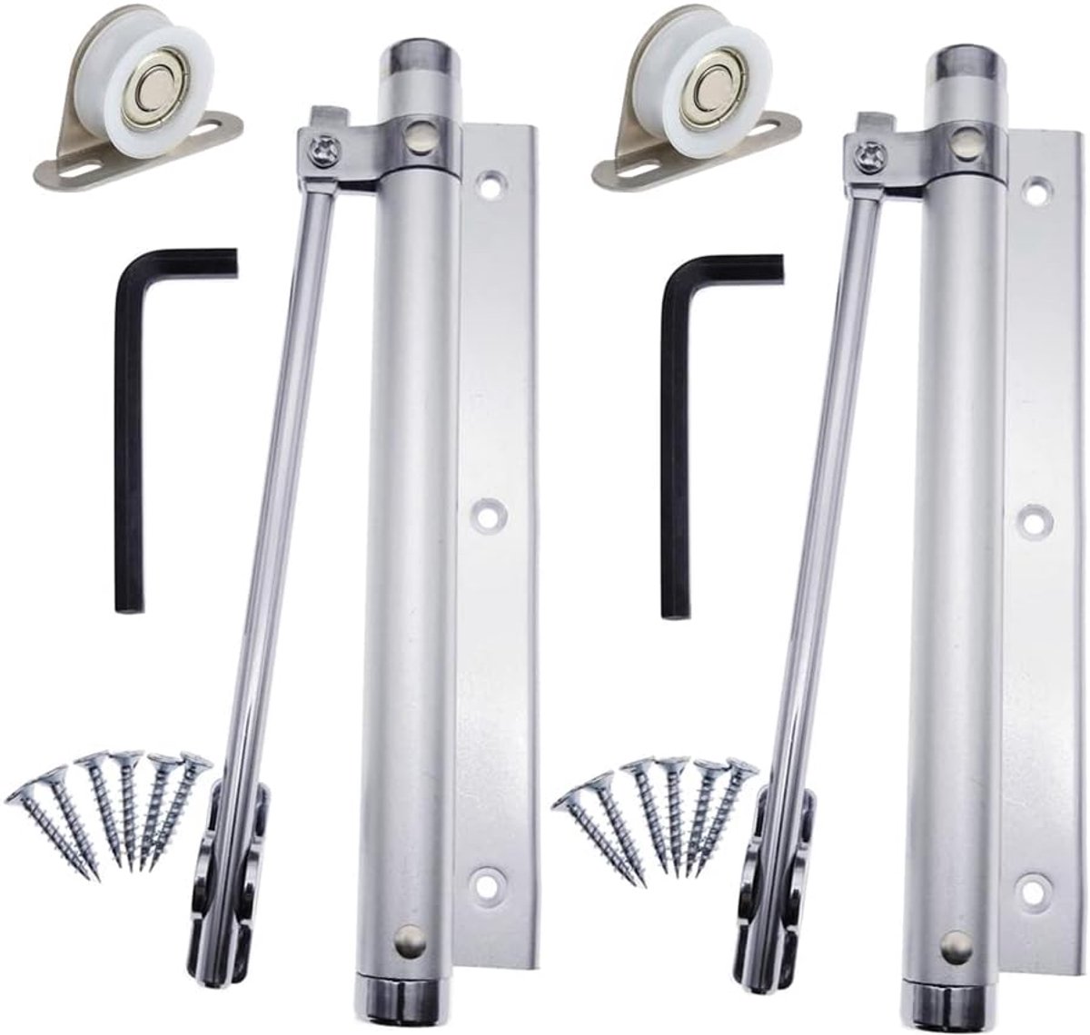 Deur Dichter Licht Duty Aluminium Deur Sluiters Huishoudelijke Mute Verstelbaar Automatisch Oppervlak Gemonteerd Auto Sluitende Deur Vuur Rated 45kg (2 stuks)