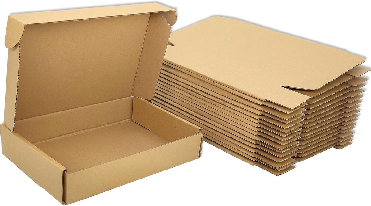 Postdozen, 280 x 200 x 50 mm, Bruine Verzendingskartonnen Dozen voor Verzending, Verzending, Verpakkingsdozen voor Kleine Bedrijven (pak van 25)