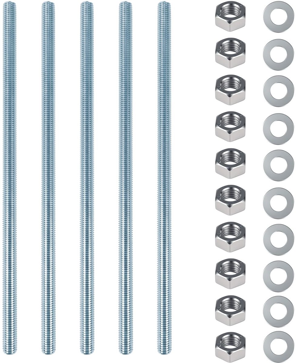 SolidKeus - Set van 5 M12 Schroefdraadstangen 300 mm