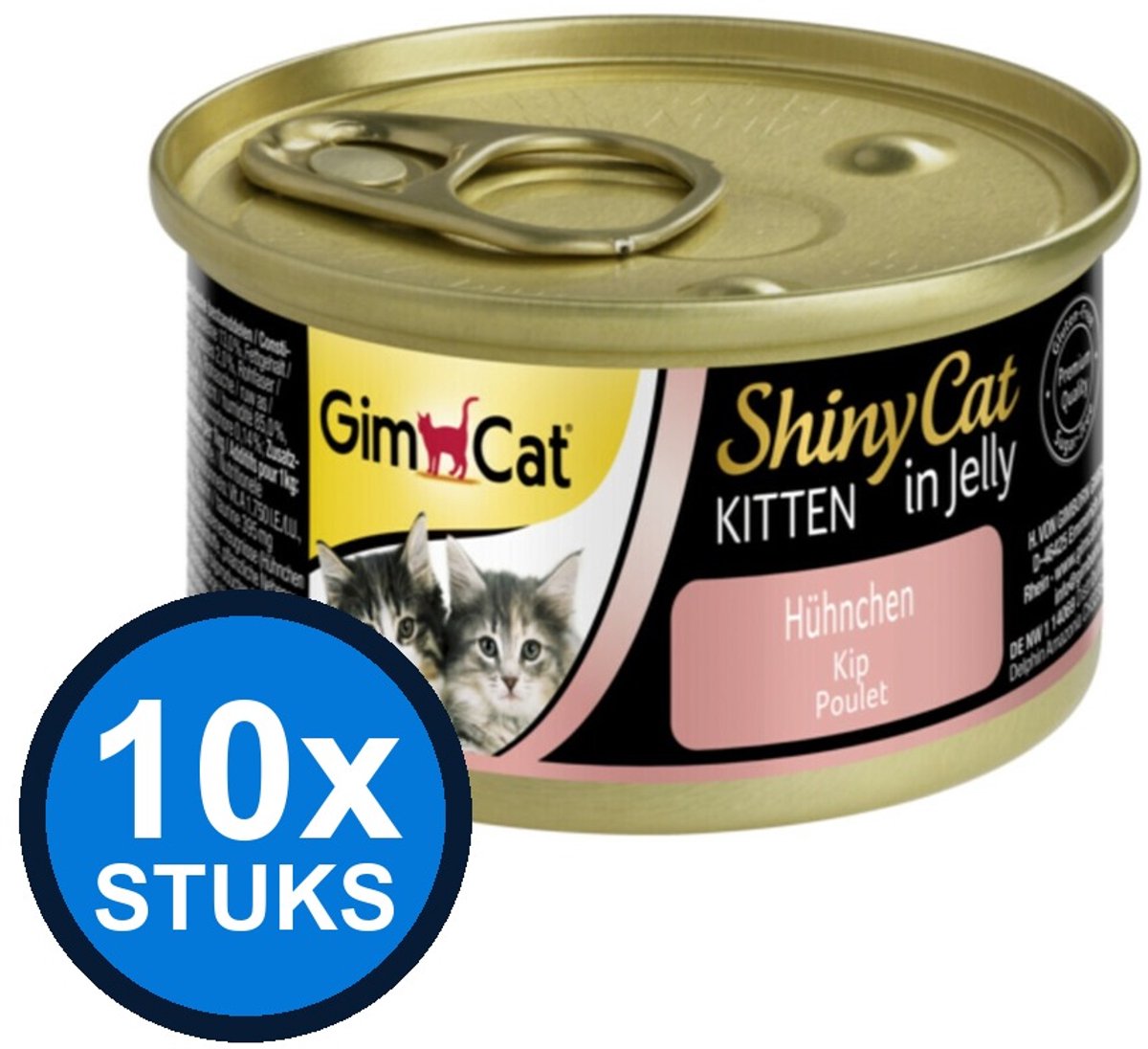 10x GimCat ShinyCat kitten kip 70gr