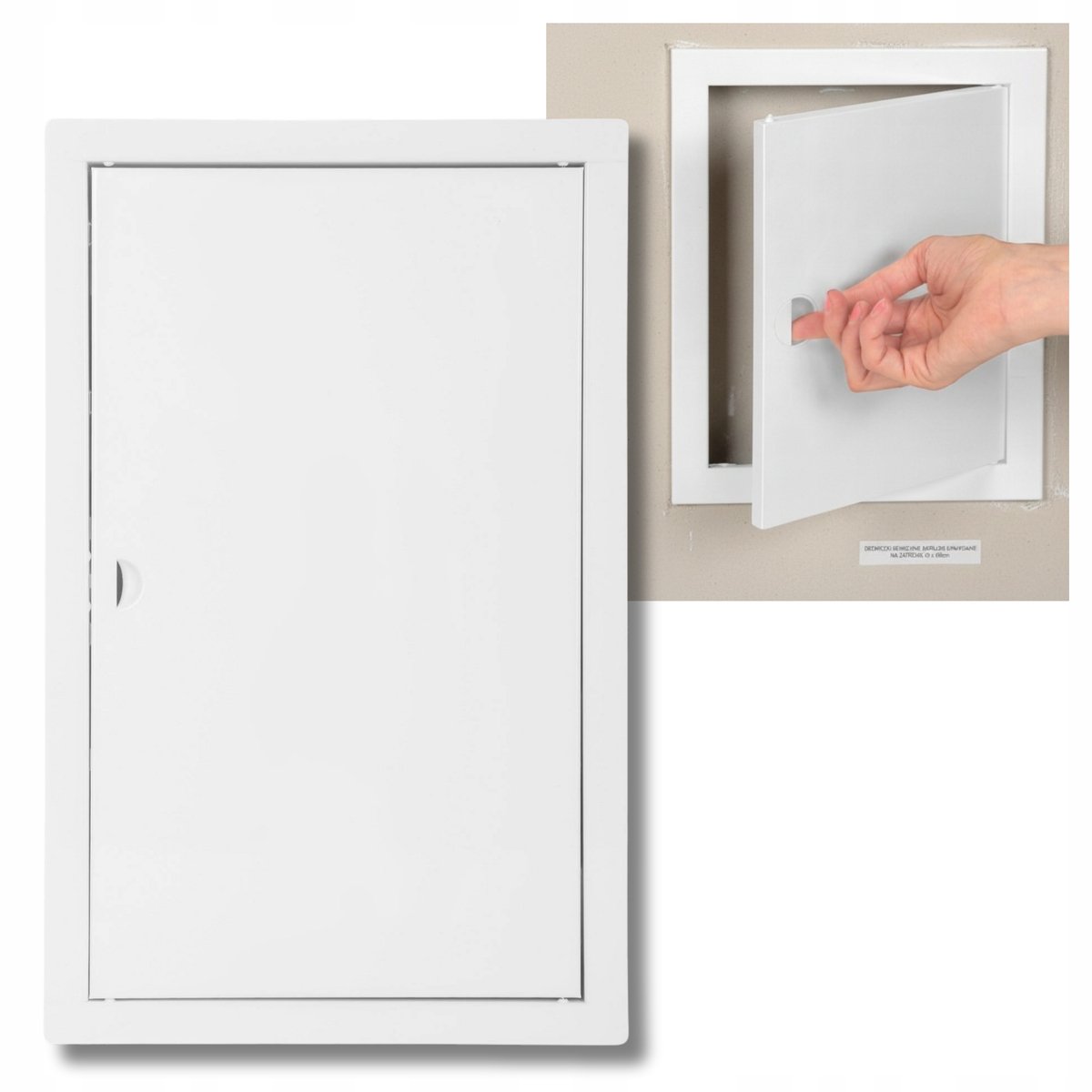 Merkloos Wit Metalen Service Luik 30x50cm met Kliksluiting