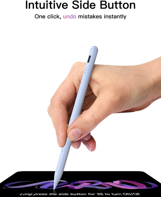 Stylus voor Apple iPad 2018-2026, snel opladen met handpalmafwijking, kanteldetectie, compatibel met iPad 11/10/9/8/7/6/A16, Mini 7/6/5, Air M4/M3/M2 11"/13"/5/4/3, Pro M5/M4 13"/12. 9″/11 ″ — afbeelding 3