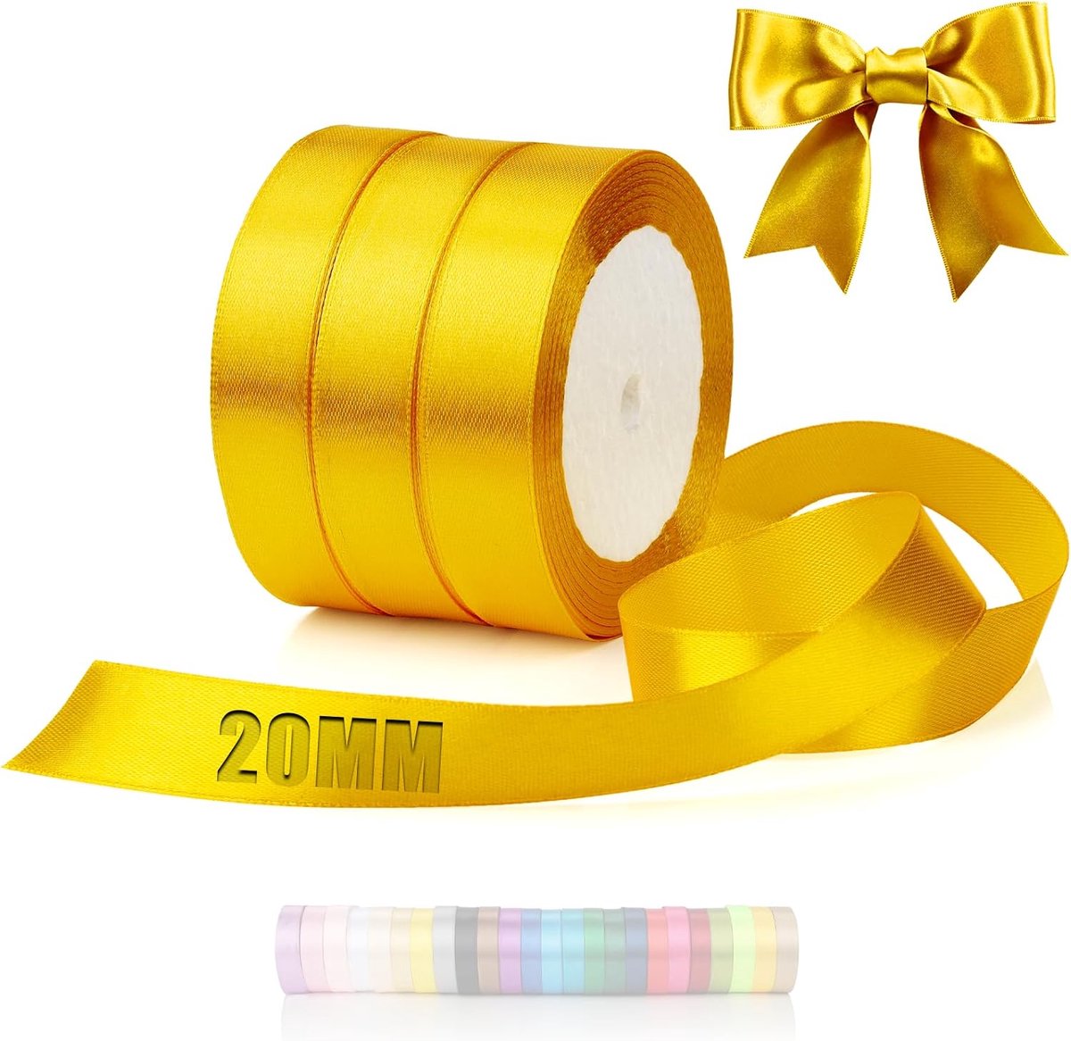66m lint voor stropdassen oranje satijnen lint decoratief geschenklint breed 20mm geschenklinten oranje lint band voor bruiloft stof geschenkband voor doop verjaardag Valentijnsdag